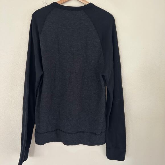 James Perse Standard Shirt Mens 3 Black Heather Raglan LS Supima Cotton - Picture 2 of 10